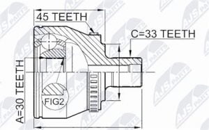 Homokinetický kloub přední vnější Audi, VW, Skoda