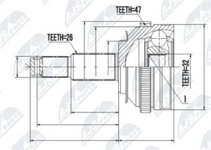 Homokinetický kloub přední vnější Dodge Caravan, Chrysler Voyager