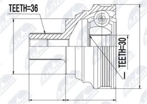 Homokinetický kloub přední vnější VW Golf V, Passat