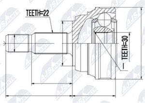 Homokinetický kloub vnější VW, Seat