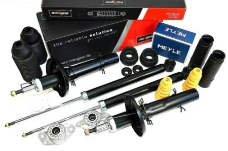 Sada tlumičů, uložení tlumiče, dorazů a prachovek přední + zadní náprava VW GOLF IV